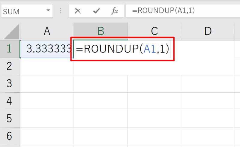 割り算の切り上げをROUNDUP関数で行う方法